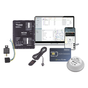 HCV5KITTEMP2 - Kit Localizador 4G LTE / Rastreador GPS / CAN Bus FMS-J1708-J1939 / Anti-Jammer / Paro Motor / 1 Año Datos / Sensor Temperatura-Humedad / Botón SOS / Relay