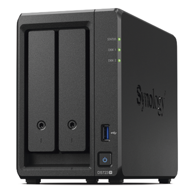 DS723PLUS - Servidor NAS de 2 Bahías (Expandible a 7 Bahías) / Hasta 126 TB / Servicio Nube Gratis (P2P) / Administración Remota y Respaldo Programado