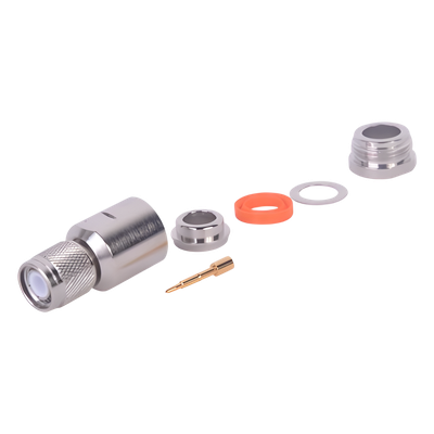 RT-1200-I - Conector TNC Macho / Rosca Izquierda Métrica / Ensamble en Línea / Bronce Plateado / Oro / Teflón / RG-8/U, 9913, LMR-400, CNT-400