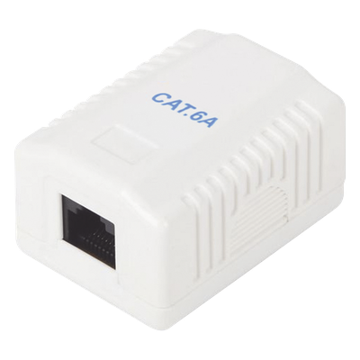 LP-WP-38-C6A - Caja de Pared / 1 Puerto / Cat6A / UTP Sin Blindaje / T568A/B / 125 VAC / 1.5 A / AWG 23-26