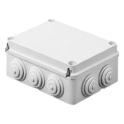 GW-44-010 - Caja Estanca de PVC Para Derivación y Conexión, 12 Entradas, Tapa Atornillada, 380x300x120 mm (Área interna), Uso Exterior IP55, Material que no Propaga el Fuego y Libre de Hálogenos
