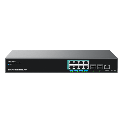 GWN7821P - GWN7821P, Switch de agregación PoE++ Administrable capa 3, 8 x 2.5GigaEth PoE 802.3af/at/bt