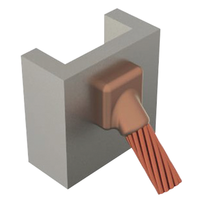 TGM-C45PV-2/0 - Molde para soldadura exotérmica / Superficie vertical a cable / 2/0 AWG / Ángulo 45° / Grafito resistente a altas temperaturas