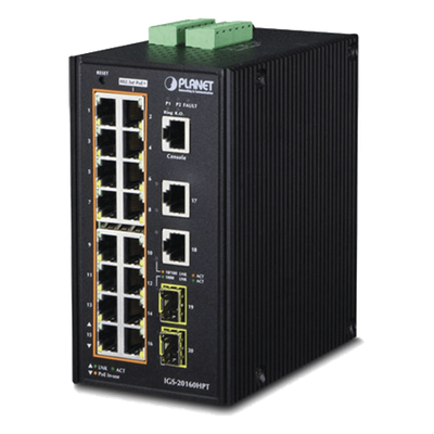IGS-20160HPT - PLANET IGS-20160HPT switch Gestionado L2/L3 Gigabit Ethernet (10/100/1000) Energía sobre Ethernet (PoE) Azul, Blanco