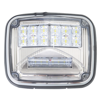 XLTE1755W - Luz de Advertencia LED / 6 LEDs Ultra Brillantes / 11 Patrones de Destello / IP67 / 12-30 VCC / 7.9" x 6.3" (20.1 x 16 cm) / Luz de Trabajo Blanca Integrada