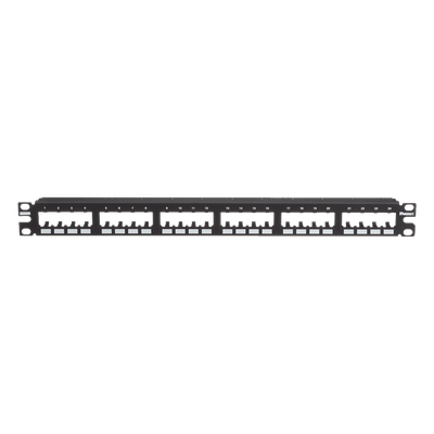 CPP24FMWBLY - Panel de Parcheo Modular / 24 Puertos / 1UR / Montaje al Ras / 19" o 23" / Sin Blindaje / CRS y ABS