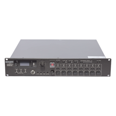 SF-6200MA - Controlador de Evacuación por Voz / Amplificador 500 W / 8 Zonas Independientes / Expansible a 128 Zonas / Salida 100 V / Reproductor MP3 / Radio FM