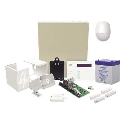 VISTA48ECO/6160RF - Kit de Panel de Alarma Cableado / 48 Zonas / Teclado con Receptor Inalámbrico / 3 Particiones / Sirena 30 W / Batería 4 Ah