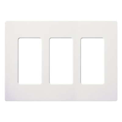 CW3WH - Placa de Pared Decorativa / 3 Espacios / Sin Tornillos Visibles / Perfil Sobredimensionado 7.6 mm / Acabado Blanco Brillante