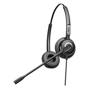 HT202 - Diadema binaudal (duo) con tecnología antishock para teléfonos IP FANVIL y Polycom con micrófono de cancelación de ruido, larga durabilidad