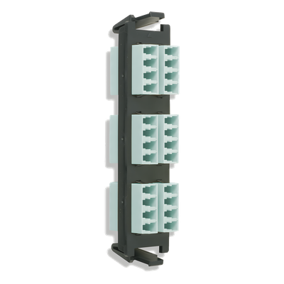 RIC-F-LCQ24-01C - Placa acopladora de Fibra Óptica Quick-Pack, Con 6 Conectores LC Quad (24 Fibras), Para Fibra Multimodo, Aqua