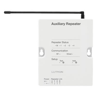 RRAUXREP - Repetidor RF / Alcance 305 m (1000 ft) / Enlace RS485 o Inalámbrico / Hasta 4 Unidades por Sistema / Memoria ante Fallas