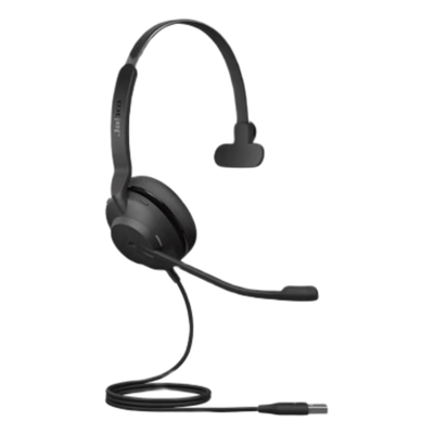 EVOLVE230SEMONOUCA - Auricular Mono UC / Aislamiento Acústico Viscoelástico / Doble Micrófono con Reducción de Ruido / Altavoces 28 mm / USB-A con Adaptador / Indicador de Ocupado