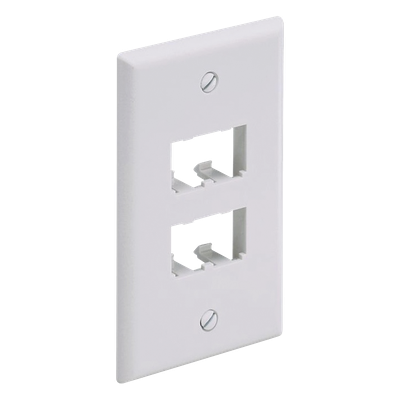 CFP4WH - Placa de Pared Vertical / 4 Puertos Mini-Com / ABS Blanco / 2.75 x 4.5 in / Profundidad 0.85 in