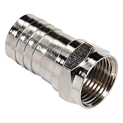 TT-CON-534 - Conector F Macho / Doble Blindaje / Plegable / Bronce Niquelado / RG-6