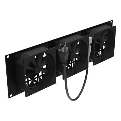 LP-VENT-03X3U - Kit de Ventilación para Rack / 3 Ventiladores 12 x 12 cm / 110 Vca / Clavija 5-15P / 1.8 m (5.9 ft) de Cable / 19" Ancho