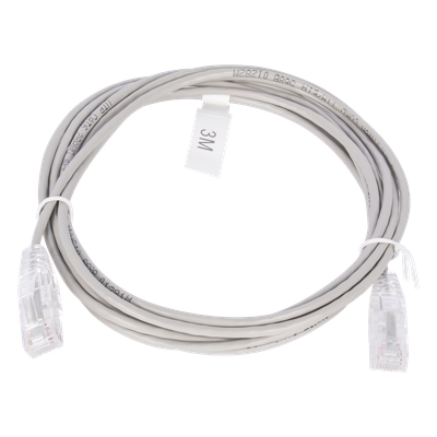 LP-UT6-300-GY28 - Cable de Parcheo Slim UTP Cat6 / 3 m (9.84 ft) / 28 AWG / Gris / 1 Gbps+