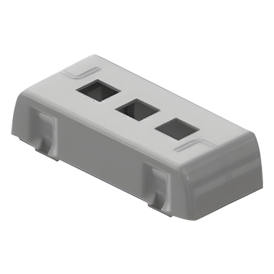 DX18844 - Porta equipamiento Keystone / Canaleta DX10000 / ABS V0 y aluminio SAE 305 / -20°C a 80°C / Gris y blanco