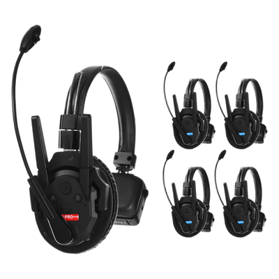 TXPRO5 - Kit Intercomunicadores Inalámbricos / Full-Duplex Simultáneo / Alcance 500 m (1640 ft) / Latencia 80 ms / AEC 2.0 / Batería 24 Hrs / USB-C / Hasta 13 Unidades