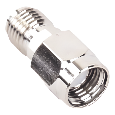 RP-3405 - Adaptador RF en Línea / Conector SMA Macho Inverso a SMA Hembra / Cuerpo Bronce Niquelado / Contacto Oro / Aislante Teflón