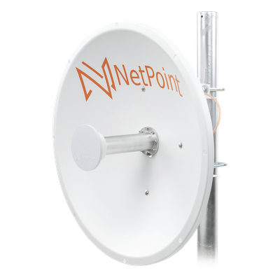 NP1GEN2 - Antena Parabólica Direccional / 4.9-6.4 GHz / Ganancia 30 dBi / Dual Slant 45° y 90° / Alcance 30 km (98,425 ft) / Diámetro 60 cm (23.6 in)