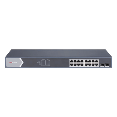 DS-3E1518P-SI - Switch PoE+ Administrable / 16 Puertos Gigabit / 2 Puertos SFP / Alcance Extendido 300 m (984.3 ft) / 225 W / Gestión Web y Nube