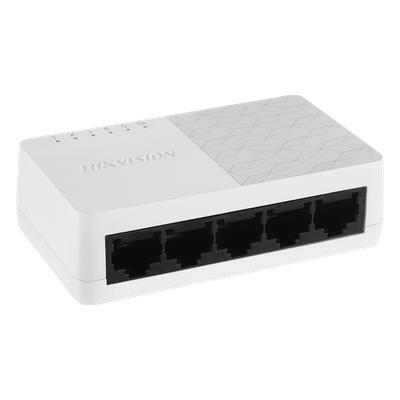 DS-3E0105D-O - SWITCH HIKVISION NO ADMINISTRABLE DE 5 PUERTOS PARA ESCRITORIO / FAST ETHERNET 10 / 100 MBPS / DISEÑO COMPACTO Y ESTETICO