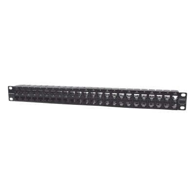 Z6-PNL-U48K - Patch Panel UTP / 48 Puertos Cat 6 / Plano 1UR / 19" Rack / Acero Negro / 4.3 x 19 x 1.7 in
