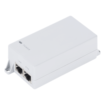 POE24V30W - Inyector PoE / Pasivo Gigabit / 24Vcc 30W / 2x RJ45 / 100-240VAC / 3.8x2.1x1.4 in
