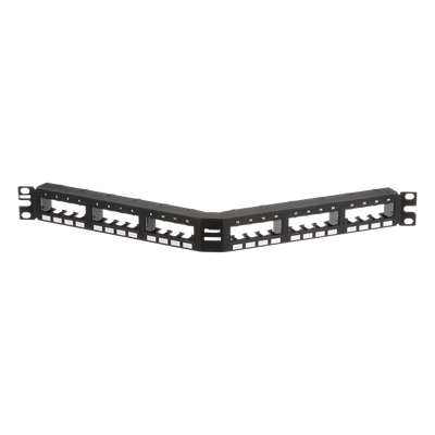 CPPA24FMWBLY - Panel de Parcheo Modular / 24 Puertos / Diseño Angulado / 1U / 19 Pulgadas / Placas Frontales Extraíbles