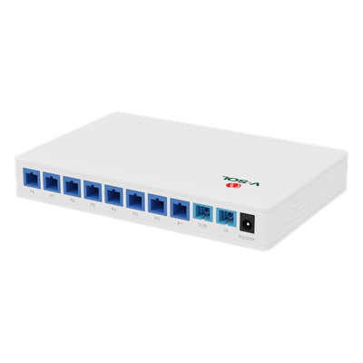V1809PU - Splitter Activo 1x8 para Alimentación de 8 Dispositivos POF, 1 Puerto de cascadeo para continuidad, puertos SC/UPC