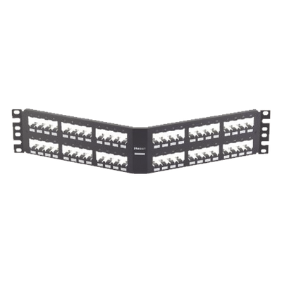 CPA48BLY - Panel de Parcheo Modular / 48 Puertos / 2UR / Diseño Angulado / Totalmente Blindado / Acero Inoxidable