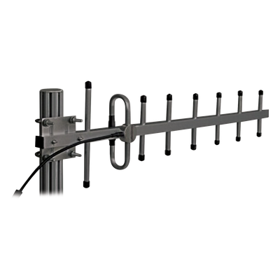 SY307-SF6SNMABK - Antena Yagi Anodizada en Negro 340-366 MHz, 7 Elementos, 10 dB de Ganancia, 250 Watt, N Macho.