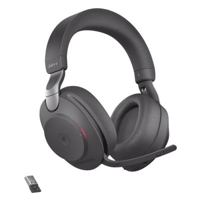 EVOLVE2-85-MS-BK-A - Auricular Profesional Inalámbrico / Cancelación de Ruido Activa Híbrida / 10 Micrófonos / Bluetooth 5.0 Dual / Autonomía 37 Horas / Indicador de Ocupado 360°