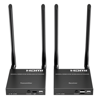 TT699KVMV2.0 - Extensor HDMI Inalámbrico / 4K@60Hz 4096x2160 / KVM Integrado / Banda 5G / Alcance 50 m (164 ft) / 1 a 4 Pantallas