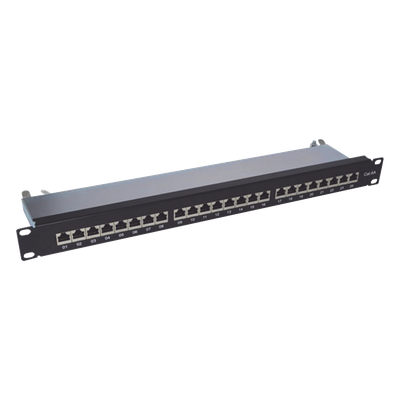 LP-PP-CS-6A-24P - Panel de Parcheo / 24 Puertos / Cat6A Blindado / 1U Rack / T568A/B / 0 a 70°C