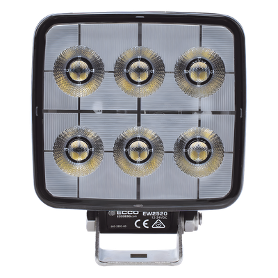 EW2520 - Luz de Trabajo LED / 2800 Lúmenes / 12-24 VCD / IP67 e IP69K / 6 LED 24x1W / Compacta 5.1" x 4.2" x 1.9"