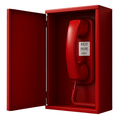 EVCSTAR - Dispositivo Telefónico de Emergencia / Grado de Seguridad 3 / IP30 / 32 Teléfonos por Línea / Carcasa Metálica Rojo RAL3001