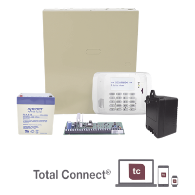 VISTA-48LA-NTB - Panel de alarma residencial y comercial / hasta 48 zonas / 3 particiones / kit con gabinete, batería y transformador / AlarmNet y Total Connect