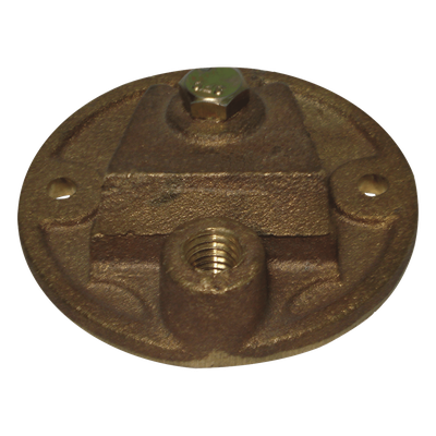 TG-BR - Base Redonda para Pararrayo de Punta Maciza / Bronce / Paso de Cable Recto o 90°