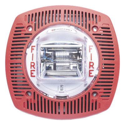 SSPK-24PR - Bocina con estrobo para pared color roja