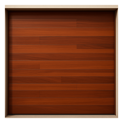 APDOOR-99GF - Puerta de Garage / Estilo Americano / Acabado Laminado Premium / Madera Clara / 9x9 Pies (2.74x2.74 m) / Aislamiento 42 mm Poliuretano / Acero Calibre 26