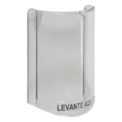 STI-6517-ES - Cubierta protectora de policarbonato / Sin sonido / Texto en español / 135 x 89 x 45 mm / -40 a 120°F (-40 a 49°C) / UL y cUL conforme a ADA