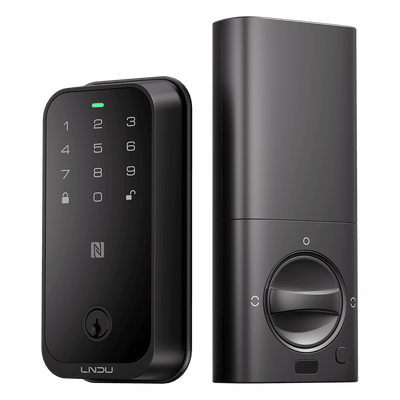 HK01W - Cerradura Inteligente con Huella Digital / WiFi Integrado / Compatible Apple HomeKit / Teclado Táctil / Alimentación Dual 8 Baterías AA / IP54