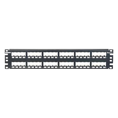 CP48BLY - Panel de Parcheo Modular / 48 Puertos / 2UR / Plano / Totalmente Blindado / Acero Inoxidable / Rack 19"