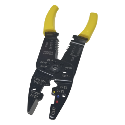 EP204B - EPCOM Pinza Cortacables Pelacables EP204B, 10-22 AWG, Con Plegador de Conectores