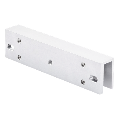 DS-K4H258-U - Montaje en U para Chapa Magnética / Puertas de Cristal / Espesor hasta 17 mm / Aldural Anodizado / 185×28×45 mm (7.3×1.1×1.8')