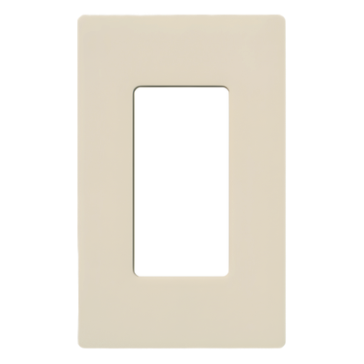 CW1-LA - Placa de Pared / 1 Gang / Screwless / Apertura Designer / Acabado Brillante Almendra Claro / Perfil 7.6 mm