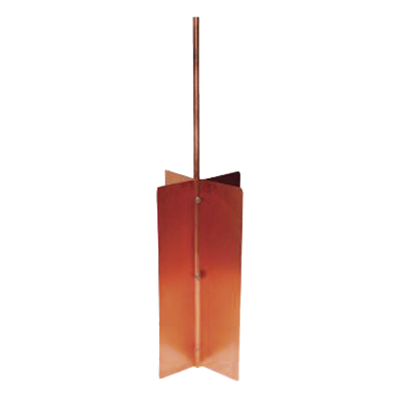 TG-TR-HT15/50 - Electrodo de Tierra Tipo Rehilete / Varilla 1/2" / Diseño Cruceta Doble Lámina / Fosa 60x60x80 cm / 1.97x1.97x2.62 ft