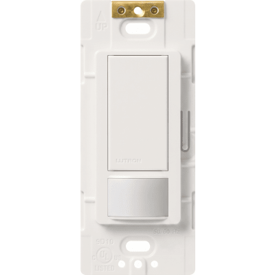 MSOPS2WH - Apagador de Pared con Sensor de Ocupación / 2 A a 120 V / Unipolar / Cobertura 81 m² (872 ft²) / 180° / Blanco